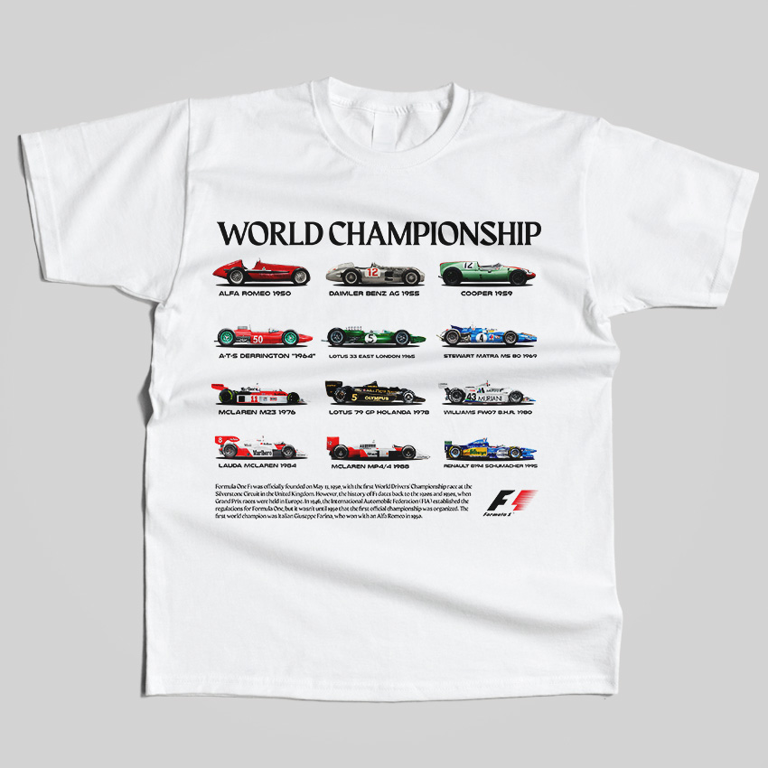 Formula 1 World Champion Cars T-Shirt