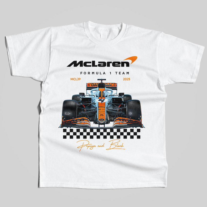 Mclaren Formula 1 Team Papaya and Black T-Shirt