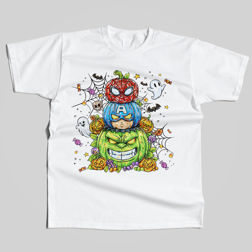 Halloween Calabazas Superheroes T-Shirt