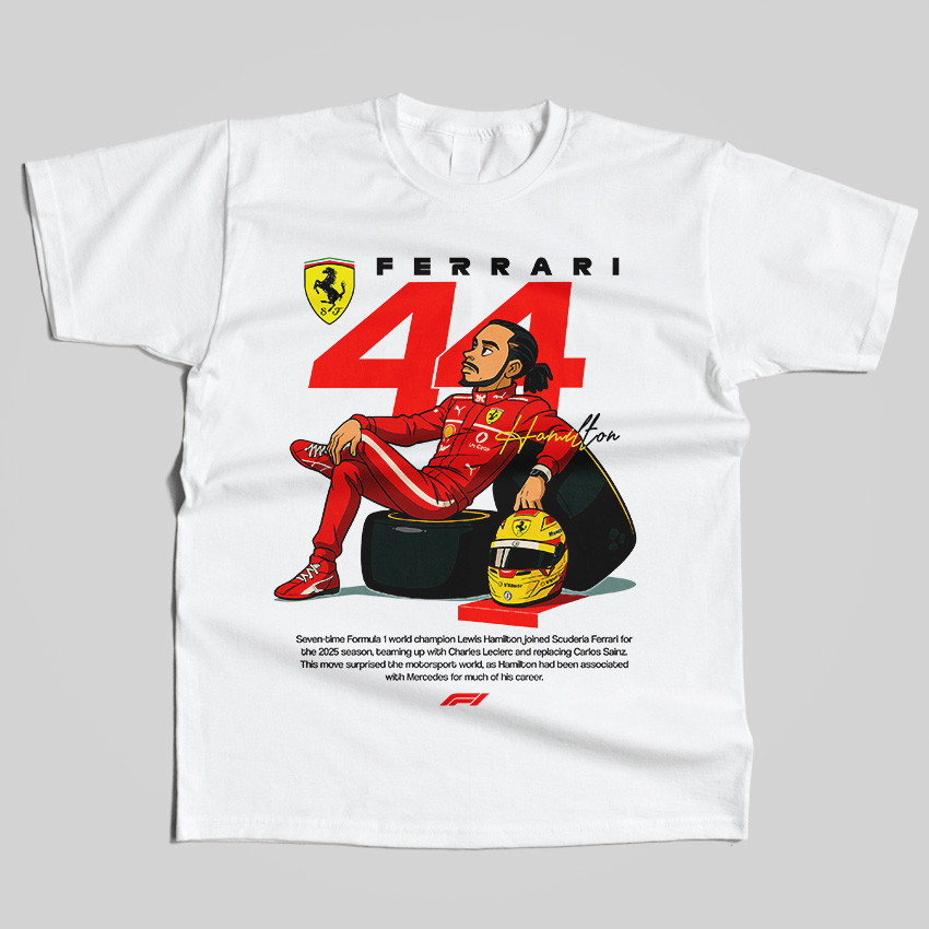Formula 1 Lewis Hamilton Ferrari Ilustración T-Shirt