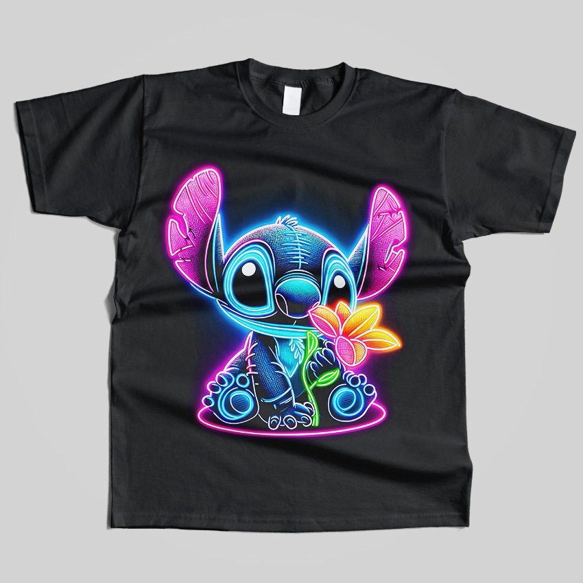 Stitch Neon Flor T-Shirt